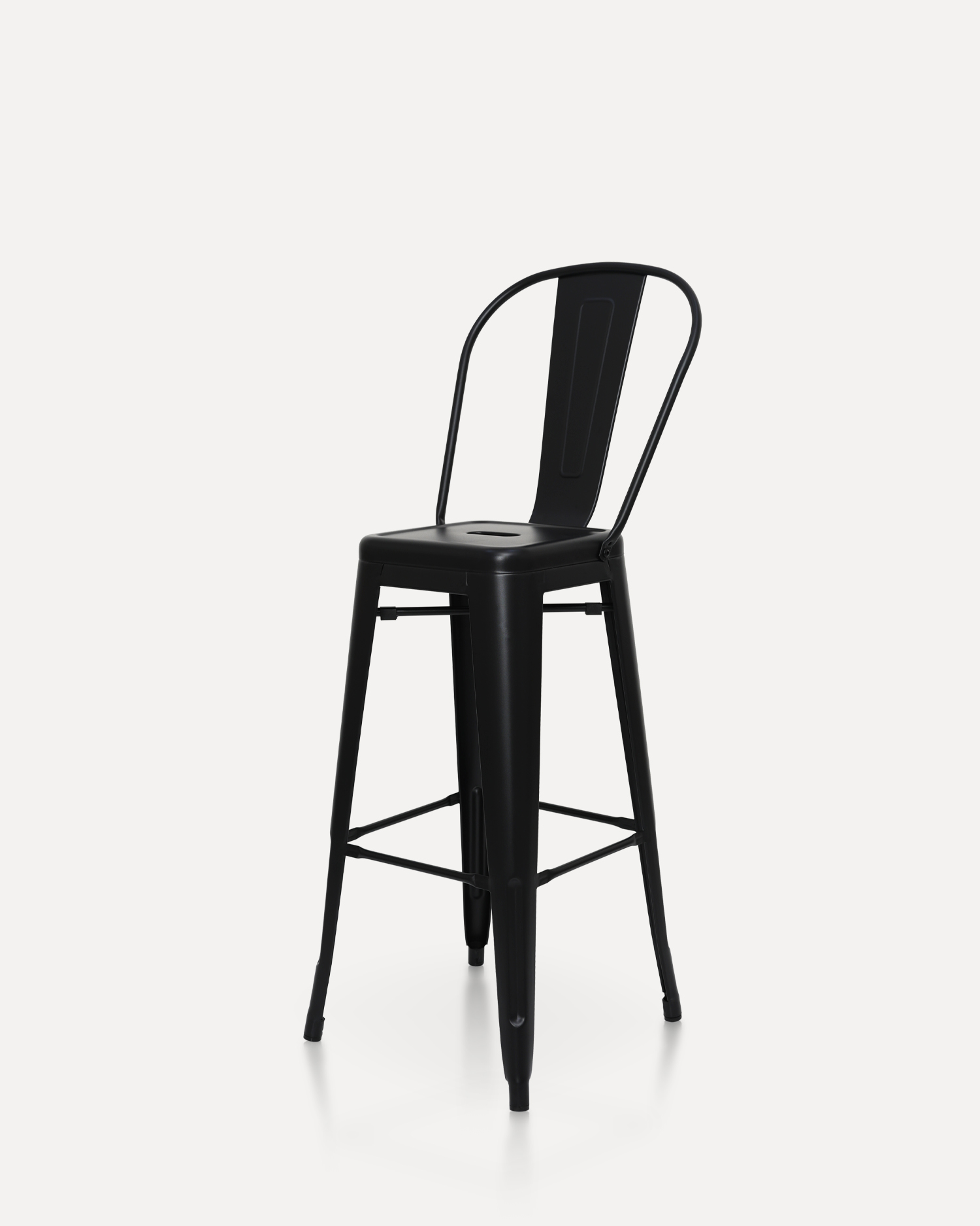 Barstool miotail dubh le cúltaca Barstool miotail dubh le cúltaca